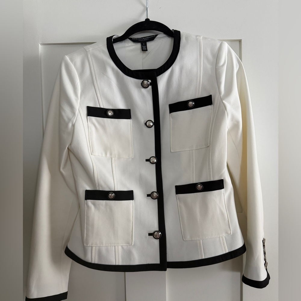 White House Black Market White and Black Blazer